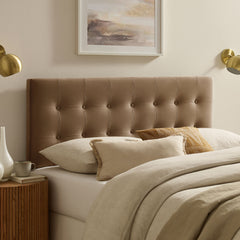 Emily Taupe Stain-Resistant Performance Velvet Full Size Headboard - Ornate Home