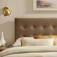 Emily Taupe Stain-Resistant Performance Velvet Full Size Headboard - Ornate Home