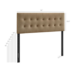 Emily Taupe Stain-Resistant Performance Velvet Full Size Headboard - Ornate Home
