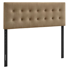 Emily Taupe Stain-Resistant Performance Velvet Queen Size Headboard - Ornate Home