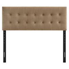 Emily Taupe Stain-Resistant Performance Velvet Queen Size Headboard - Ornate Home