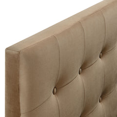 Emily Taupe Stain-Resistant Performance Velvet Queen Size Headboard - Ornate Home