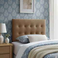 Emily Taupe Stain-Resistant Performance Velvet Twin Size Headboard - Ornate Home