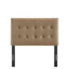 Emily Taupe Stain-Resistant Performance Velvet Twin Size Headboard - Ornate Home