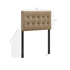 Emily Taupe Stain-Resistant Performance Velvet Twin Size Headboard - Ornate Home