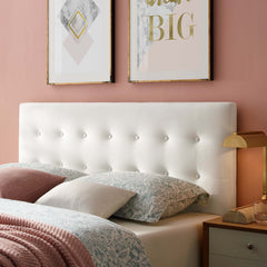 Emily White Biscuit Tufted Performance Velvet King Headboard - Ornate Home