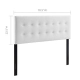 Emily White Biscuit Tufted Performance Velvet King Headboard - Ornate Home