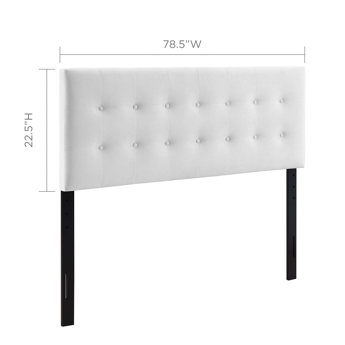 Emily White Biscuit Tufted Performance Velvet King Headboard - Ornate Home