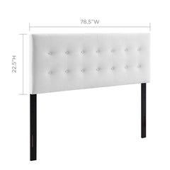 Emily White Biscuit Tufted Performance Velvet King Headboard - Ornate Home