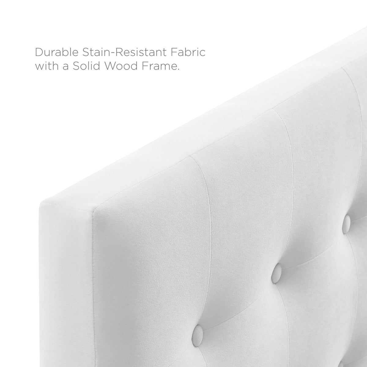 Emily White Biscuit Tufted Performance Velvet King Headboard - Ornate Home