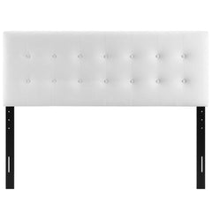 Emily White Biscuit Tufted Performance Velvet King Headboard - Ornate Home