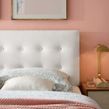Emily White Biscuit Tufted Performance Velvet King Headboard - Ornate Home