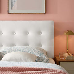 Emily White Biscuit Tufted Performance Velvet King Headboard - Ornate Home