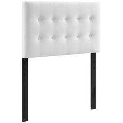 Emily White Biscuit Tufted Performance Velvet Twin Headboard - Ornate Home