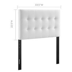 Emily White Biscuit Tufted Performance Velvet Twin Headboard - Ornate Home