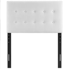 Emily White Biscuit Tufted Performance Velvet Twin Headboard - Ornate Home