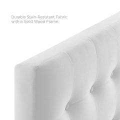 Emily White Biscuit Tufted Performance Velvet Twin Headboard - Ornate Home