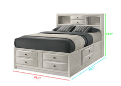 Emily White Queen Captain Bed - Ornate Home