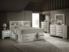 Emily White Queen Captain Bed - Ornate Home