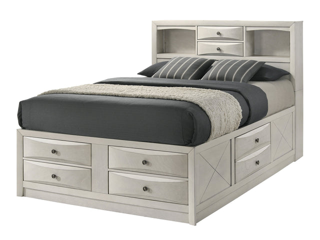Emily White Storage Platform Bedroom Set - Ornate Home