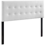 Emily White Upholstered Vinyl Full Headboard - Ornate Home