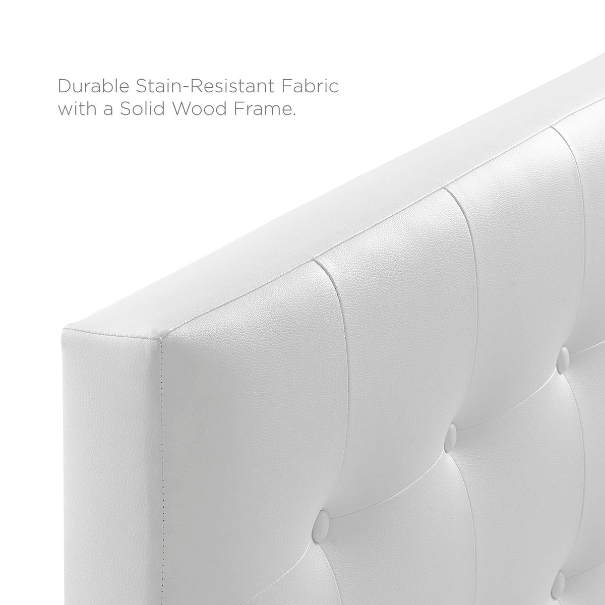 Emily White Upholstered Vinyl Full Headboard - Ornate Home