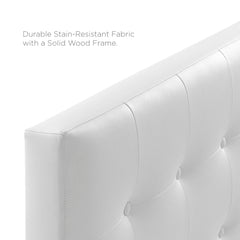 Emily White Upholstered Vinyl Full Headboard - Ornate Home