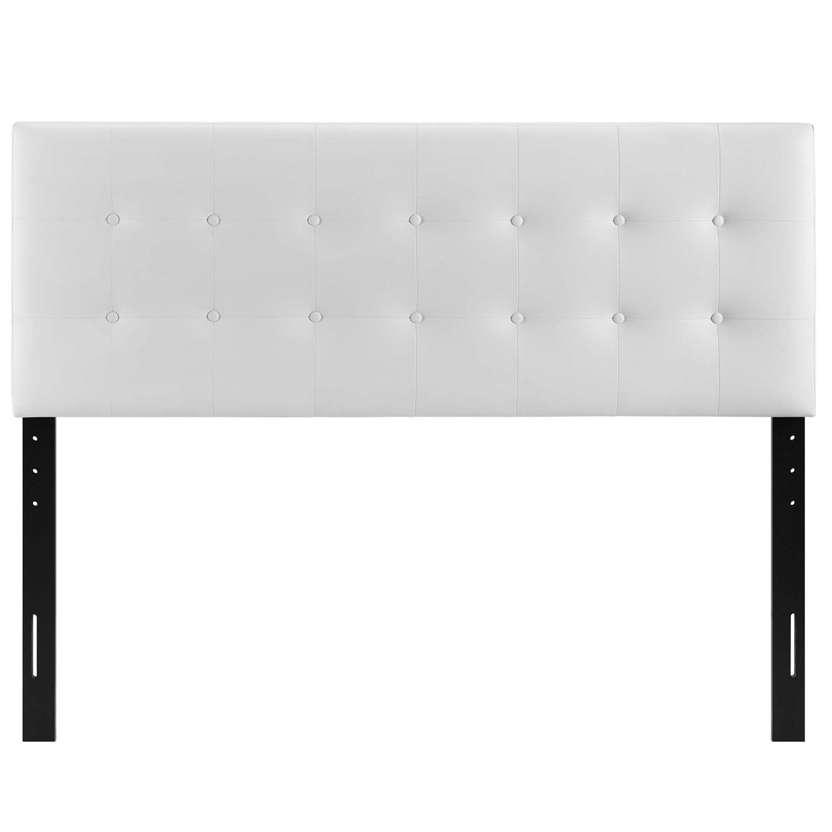 Emily White Upholstered Vinyl Full Headboard - Ornate Home
