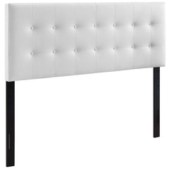 Emily White Upholstered Vinyl King Headboard - Ornate Home
