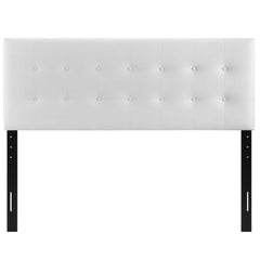 Emily White Upholstered Vinyl King Headboard - Ornate Home