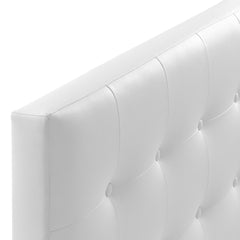 Emily White Upholstered Vinyl King Headboard - Ornate Home