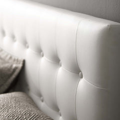 Emily White Upholstered Vinyl King Headboard - Ornate Home