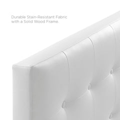 Emily White Upholstered Vinyl Queen Headboard - Ornate Home