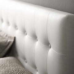 Emily White Upholstered Vinyl Queen Headboard - Ornate Home