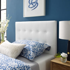 Emily White Upholstered Vinyl Twin Headboard - Ornate Home