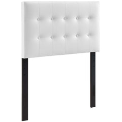 Emily White Upholstered Vinyl Twin Headboard - Ornate Home