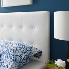 Emily White Upholstered Vinyl Twin Headboard - Ornate Home