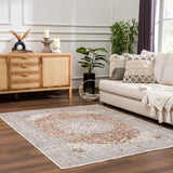 Emke Cream Washable Area Rug - Ornate Home