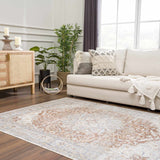 Emke Cream Washable Area Rug - Ornate Home