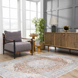 Emke Cream Washable Area Rug - Ornate Home