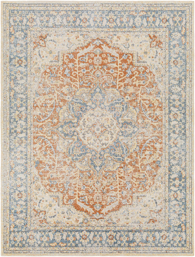 Emke Rust Washable Area Rug - Clearance - Ornate Home