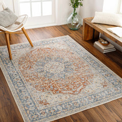 Emke Rust Washable Area Rug - Clearance - Ornate Home