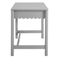 Emmeline Light Gray 1-Drawer Scallop Writing Desk - Ornate Home