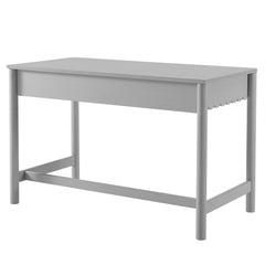Emmeline Light Gray 1-Drawer Scallop Writing Desk - Ornate Home