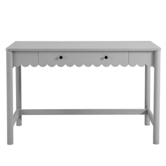 Emmeline Light Gray 1-Drawer Scallop Writing Desk - Ornate Home