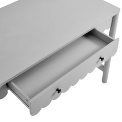 Emmeline Light Gray 1-Drawer Scallop Writing Desk - Ornate Home