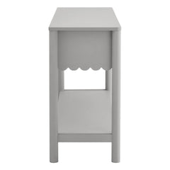 Emmeline Light Gray 3-Drawer Scalloped Console Table - Ornate Home
