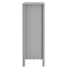 Emmeline Light Gray Scalloped 5-Drawer Chest - Ornate Home