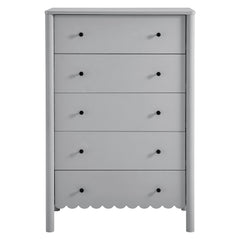 Emmeline Light Gray Scalloped 5-Drawer Chest - Ornate Home