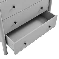 Emmeline Light Gray Scalloped 5-Drawer Chest - Ornate Home
